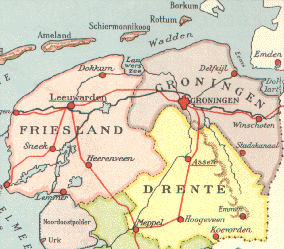 The Province of Groningen. (1957 school-atlas).