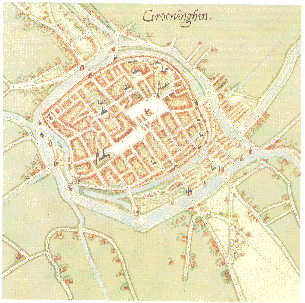 Map of Groningen in the 16th Century